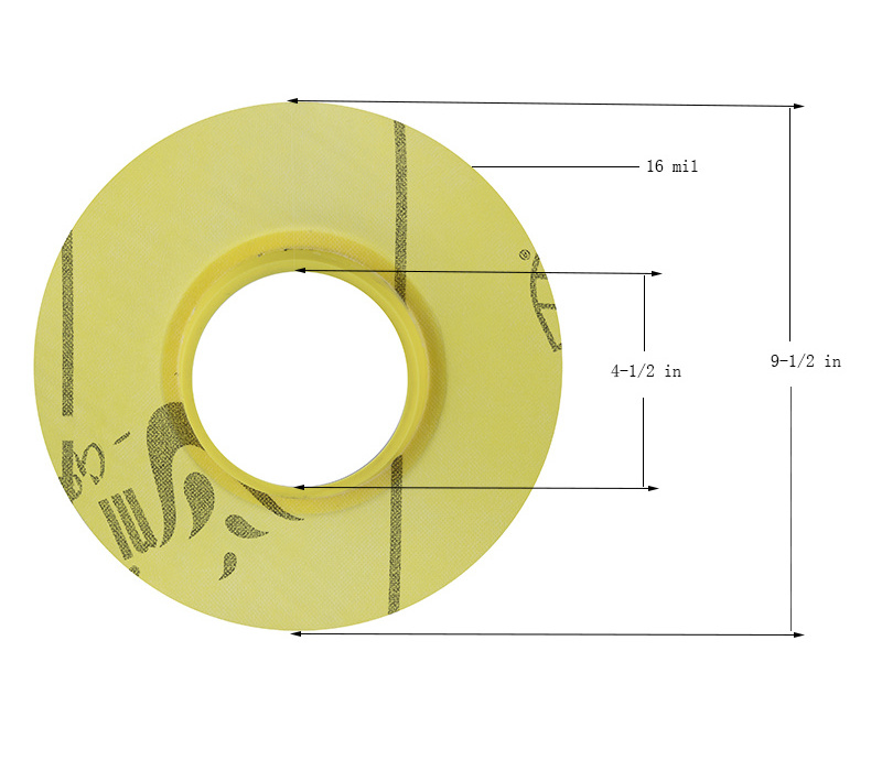 Rubber Pipe Seal Kit with Gasket 4-1/2 in Mixing Valve Seal and 3/4 In Pipe Seal Uni-Green  fixed in place with thin mortar