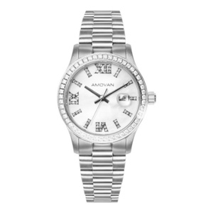 Stainless Steel  and crystal  wrist Watch for Women with marble dial high quality