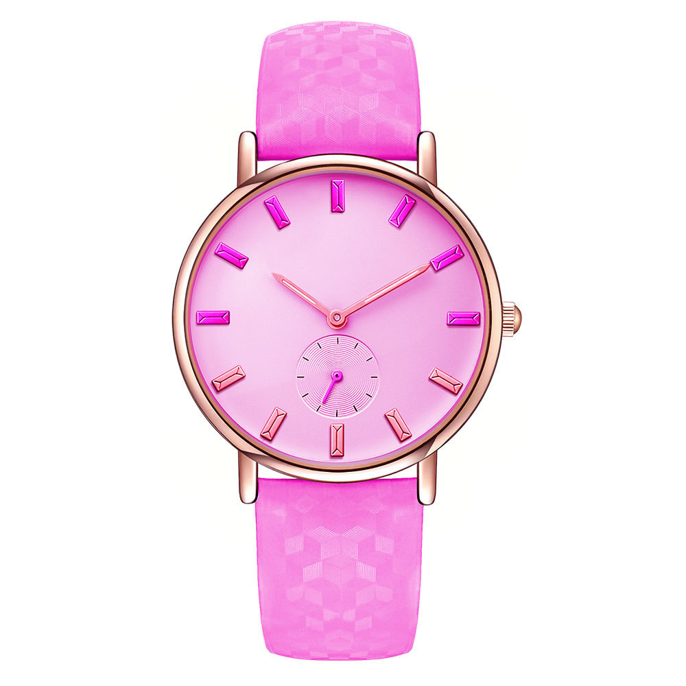 custom logo women's wrist watch with color changing leather strap