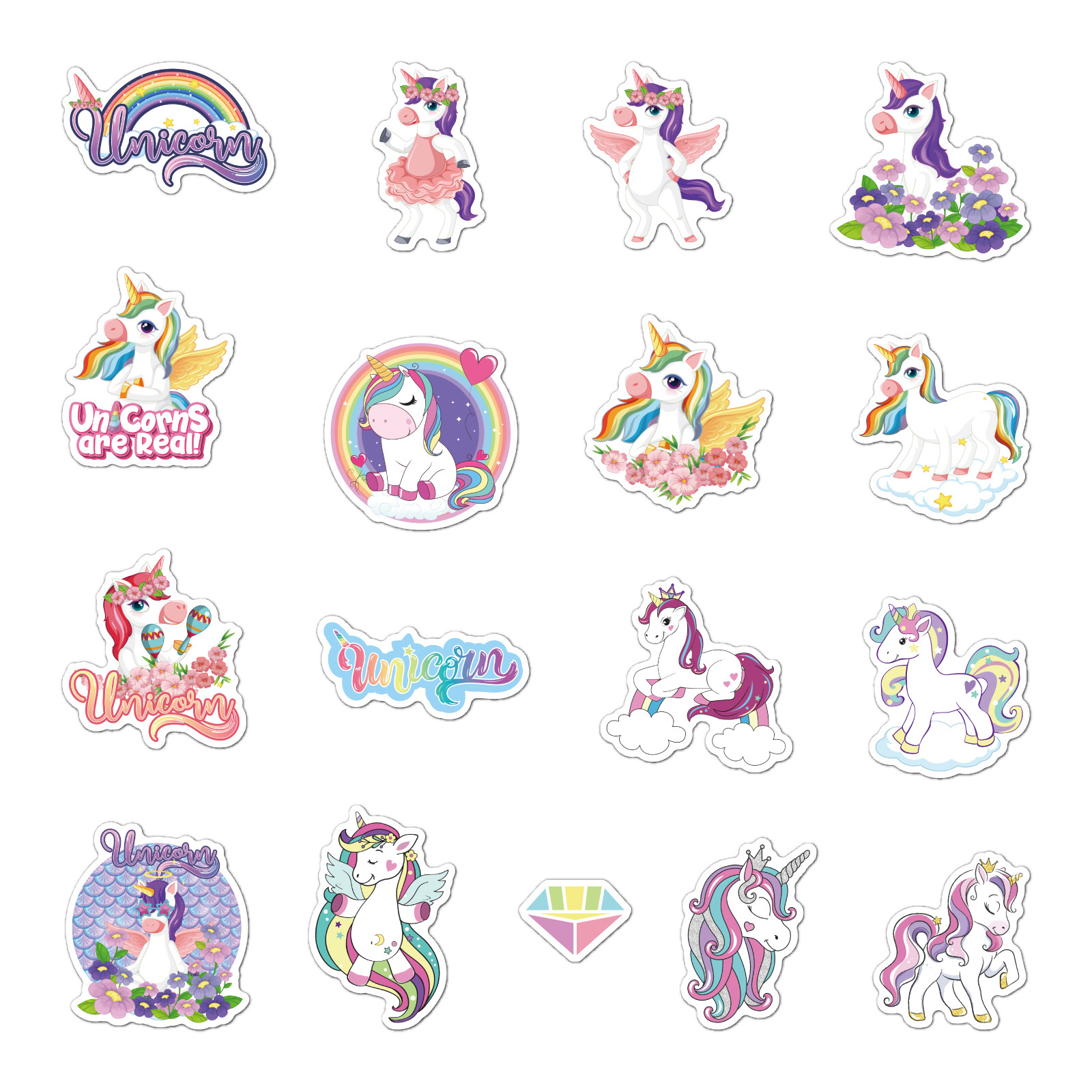 35 Pcs Child Unicorn Graffiti Diy Decorative Stickers Label For Luggage Scrapbook Laptop Skateboard Helmet Waterproof Sticker