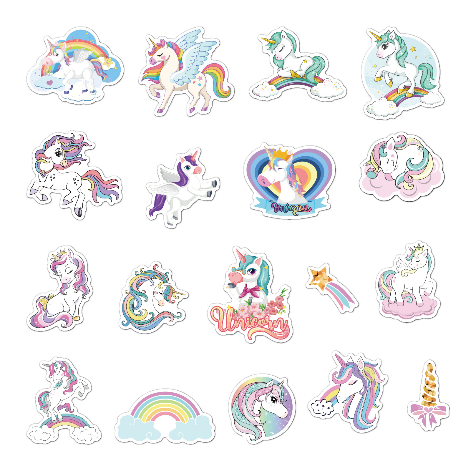 35 Pcs Child Unicorn Graffiti Diy Decorative Stickers Label For Luggage Scrapbook Laptop Skateboard Helmet Waterproof Sticker