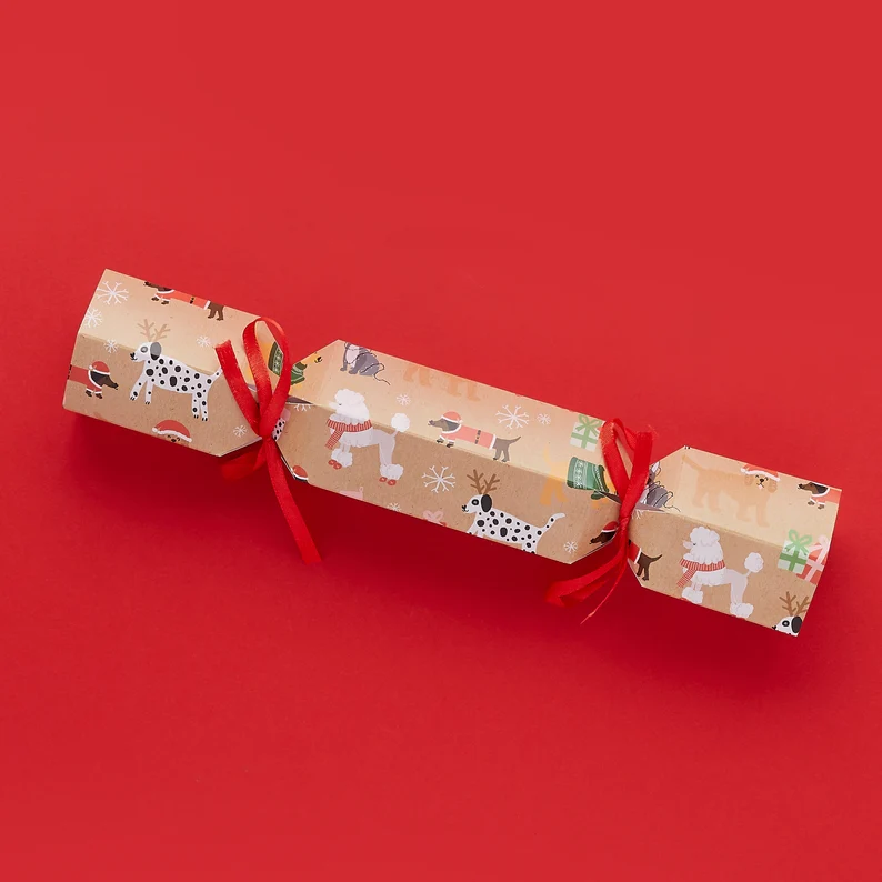 Christmas Treat Box Packaging Party Cracker Gloss Gold Paper Gift Bon Bons Xmas Holiday Crackers