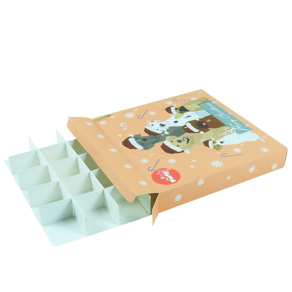 Christmas Countdown folding pet packaging printed logo Advent Calendar Gift Blind Box Package