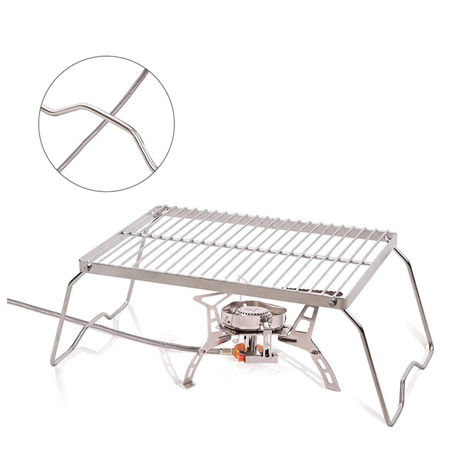 Mini Portable Stainless Steel Cooking Grid Folding Charcoal Camping Grill With Legs