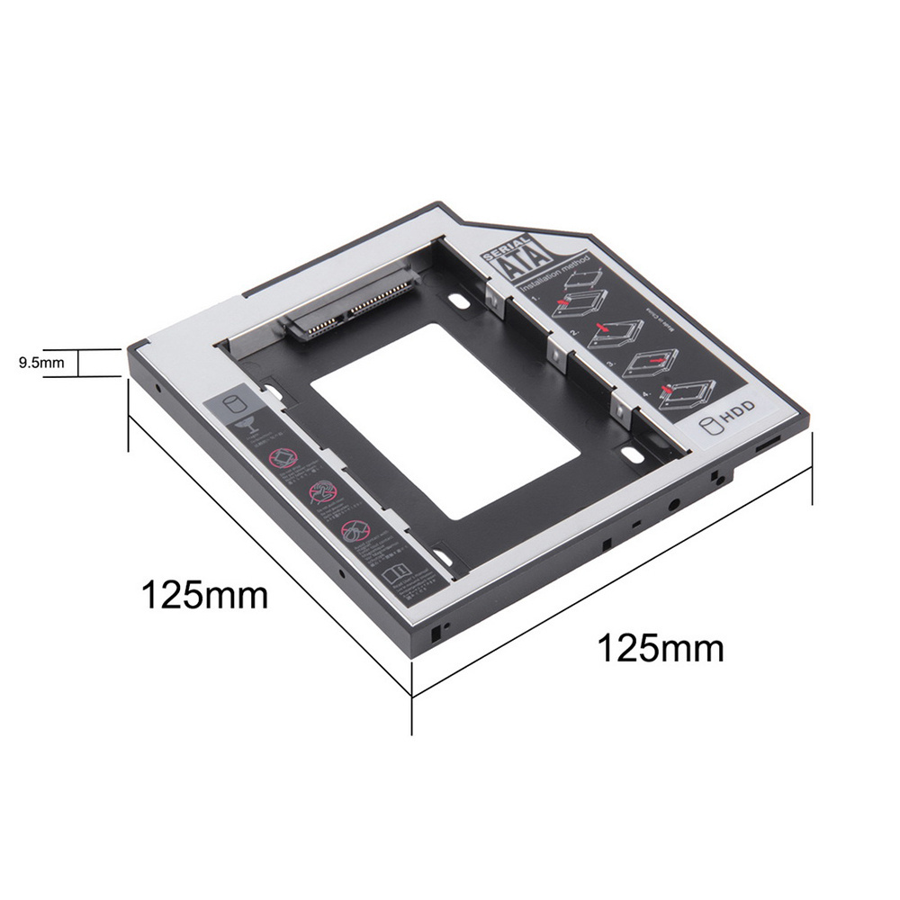 Universal SATA to SATA 2nd HDD Caddy 12.7mm For 2.5