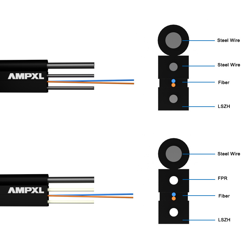 1 roll outdoor single 1km price 24 4 6 8 2 12 core price per meter patch cord ftth drop optical fiber optic communication cable