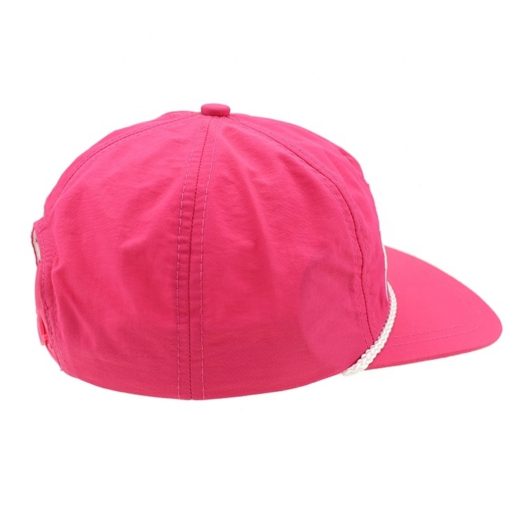 Wholesale Custom Embroidery Rope Hat Snapback Design 5 Panel Nylon Rope Hat