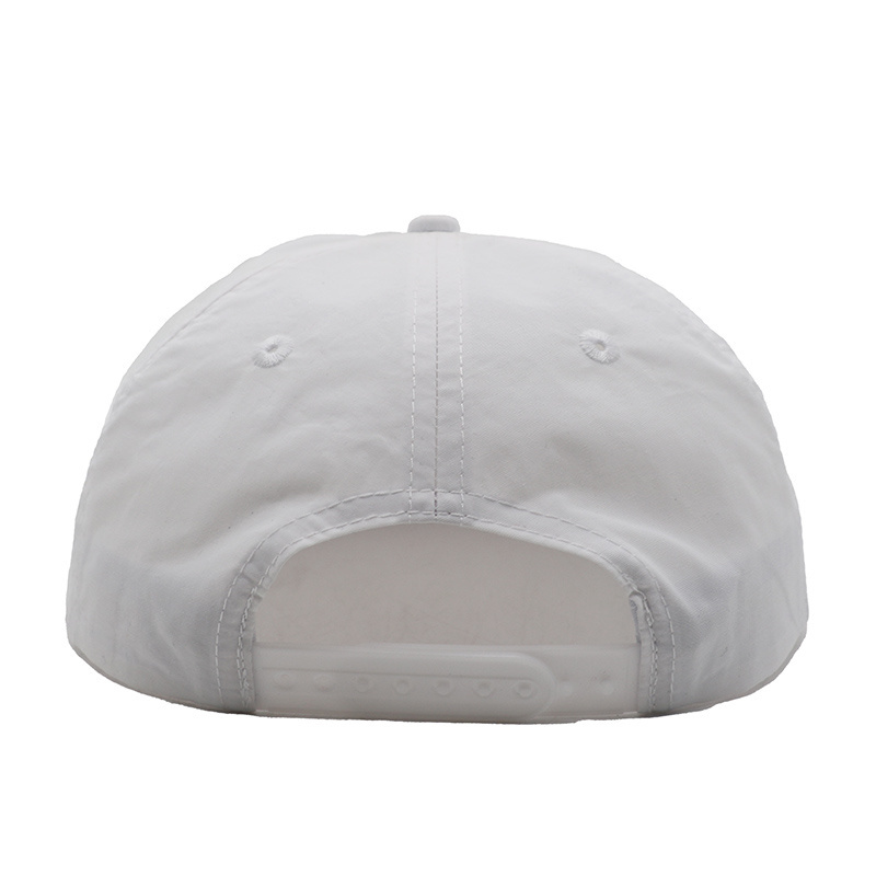 Custom High Quality Unstructured Nylon Waterproof Outdoor Quick Dry Running Hat 5 Panel Camp Cap With Rope