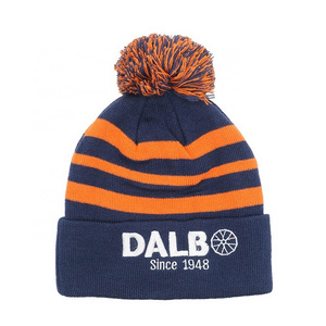 Wholesale Custom Knitted Beanie Four Season Hot Sale Stripe Beanie With Custom Logo