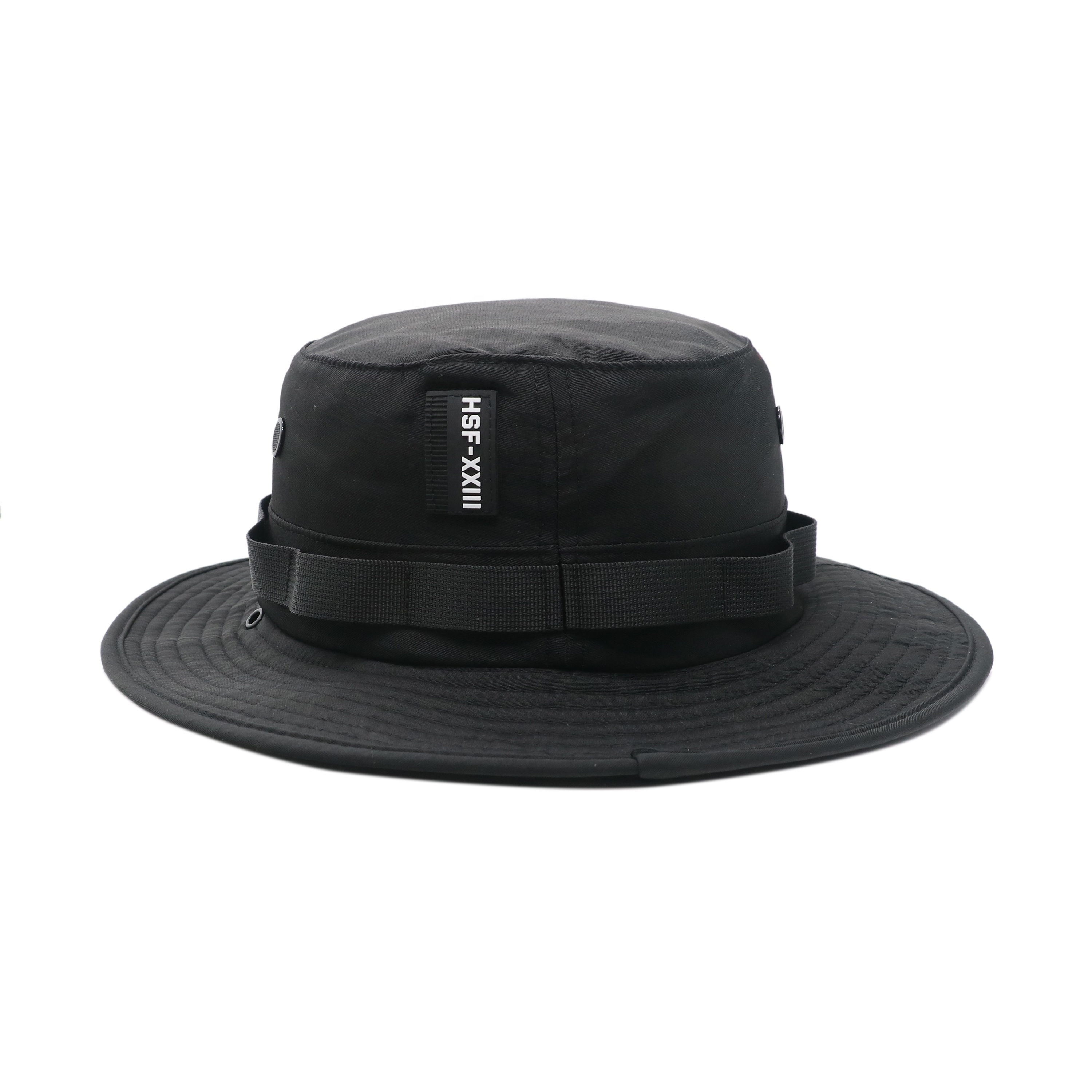 High Quality Vented Outdoor Boonie Safari Waterproof Hat Custom Rubber Patch Bucket Hat With Removable String