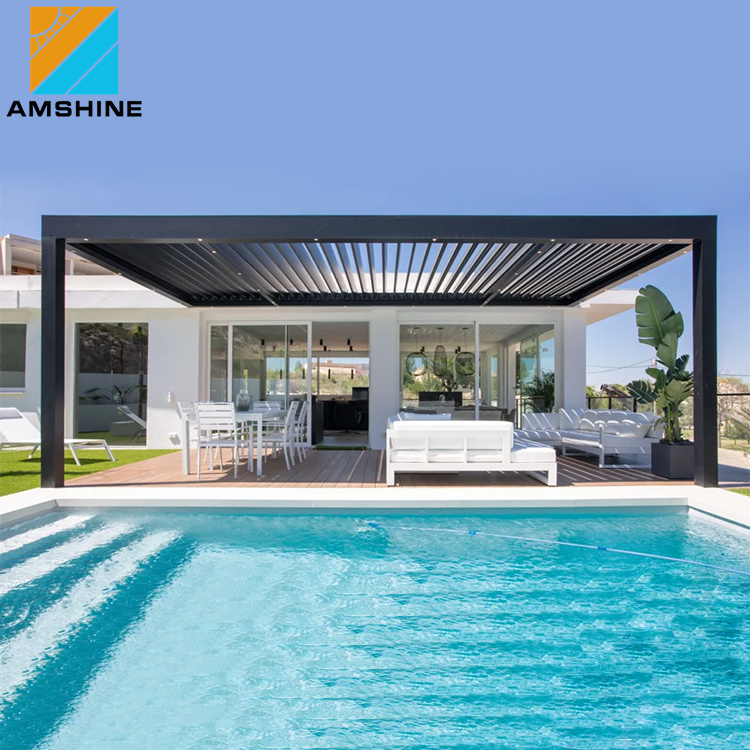 Aluminum Pergola Patio Terrace Roof Pergolas Accessories Automatic Bioclimatique Waterproof Outdoor Gazebo