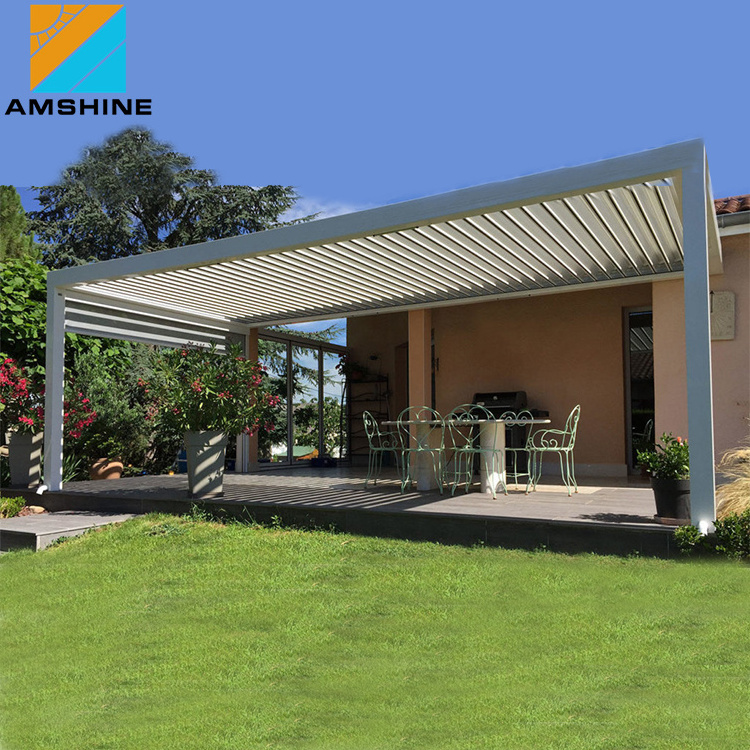 Hot selling design bioclimatic aluminum gazebo outdoor sun shading motorized louvered roof pergola kits for patio cover shading