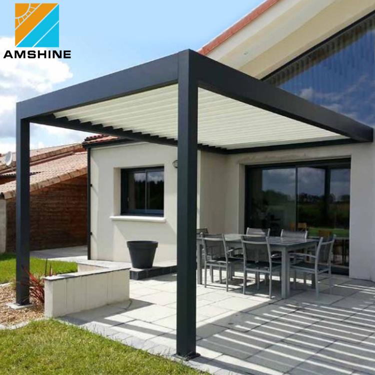 Waterproof Louver Roof Metal Pergola Bioclimatic 4x3 Aluminum Pavilion Modern Outdoor Gazebo With Heaters