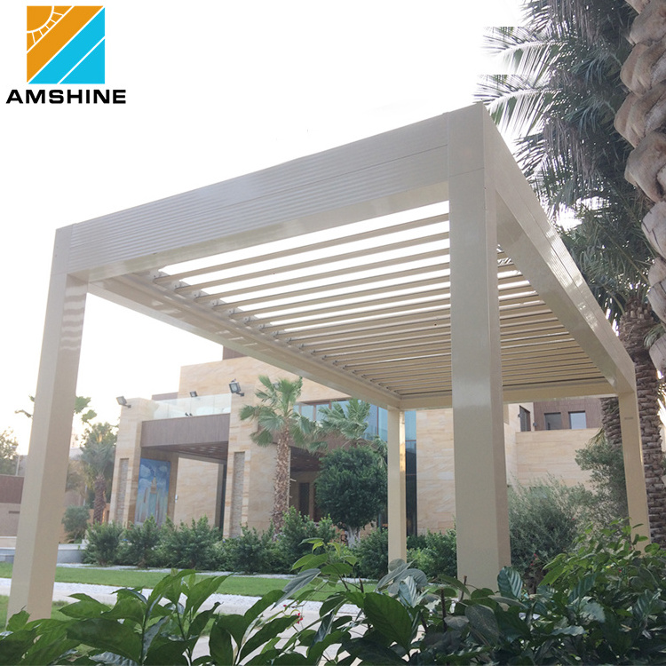 Waterproof Louver Roof Metal Pergola Bioclimatic 4x3 Aluminum Pavilion Modern Outdoor Gazebo With Heaters