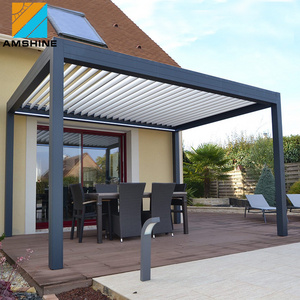 Waterproof Louver Roof Metal Pergola Bioclimatic 4x3 Aluminum Pavilion Modern Outdoor Gazebo With Heaters