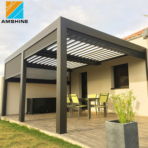 Custom Waterproof SPA Pergola Adjustable Louvered Roof Aluminum Gazebo for Swimming Pool