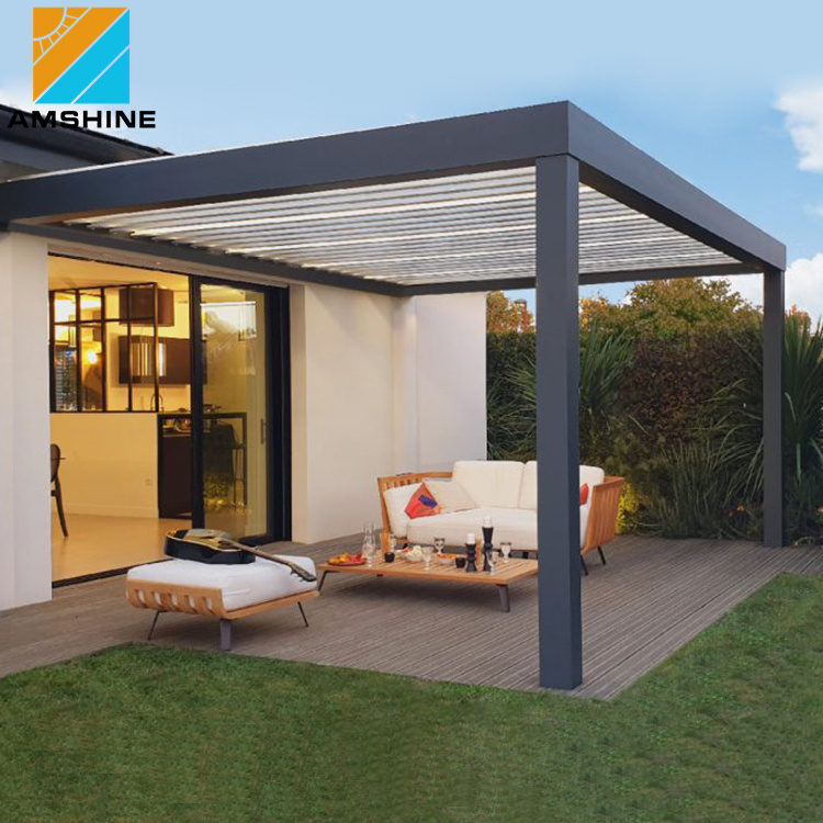 Sun Louver Roof Sunshade Awning Arbours Kits Hot Tub Aluminium Pergola Roof Gazebo