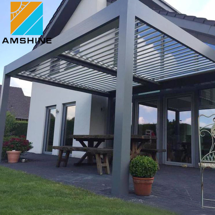 The Luxury Motorized Metal Pergola Modern Aluminum Louver Roofed Gazebo