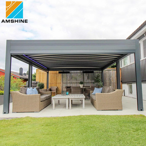 Garden Gazebo Cover 4x4 Aluminum Louver Roof Outdoor Gazebos Pergolas With Curtain