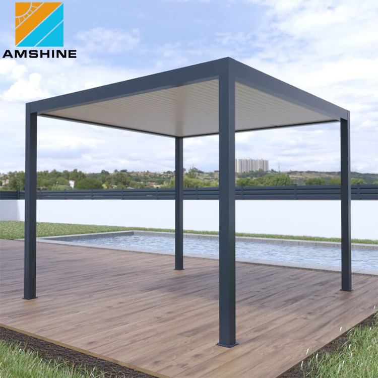 Hot Sale Pergola Patio Cover Canopy Carport Garden Awning Louvered Roof Aluminium Pergola With LED lights