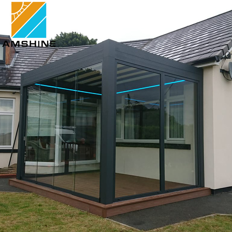 Home Strong Aluminium Pergola Opening Roof Waterproof Gazebo Restaurant Patio Furniture