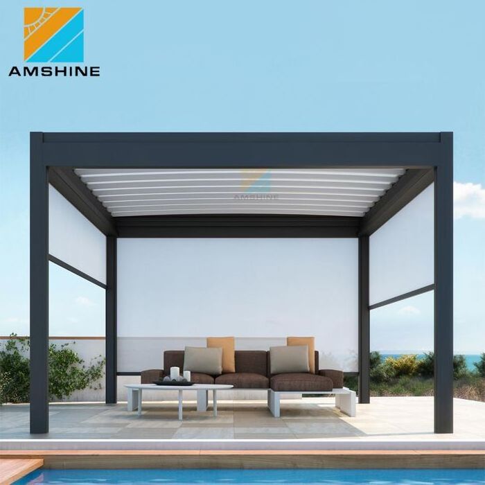 Aluminium pergola 3x4m with sliding retractable canopy Pergola