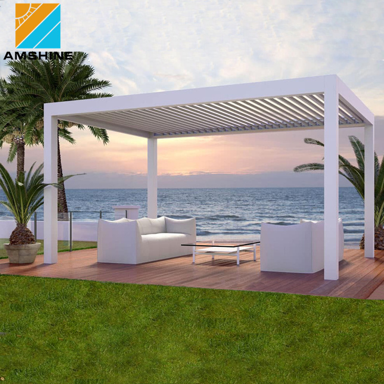 3x6 Factory price patio louver roof aluminium bioclimatic steel pergola gazebo