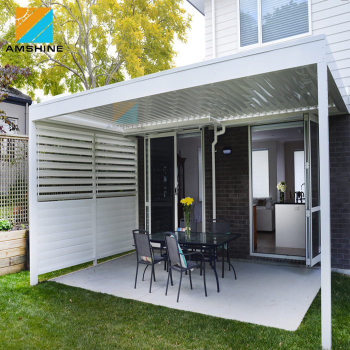 Outdoor louver roof sun shade patio cover motorized metal pavilion garden pergola gazebo tent with curtain