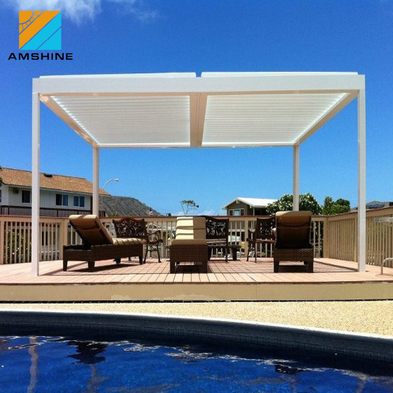 4x6 Outdoor yard patio waterproof pavilion steel aluminium pergola gazebo with LED strip light