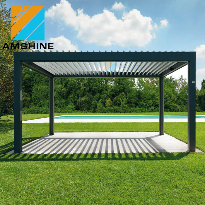 4x6 Outdoor yard patio waterproof pavilion steel aluminium pergola gazebo with LED strip light