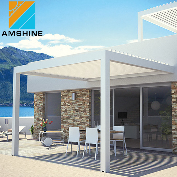 Home Strong Aluminium Pergola Opening Roof Waterproof Gazebo Restaurant Patio Furniture