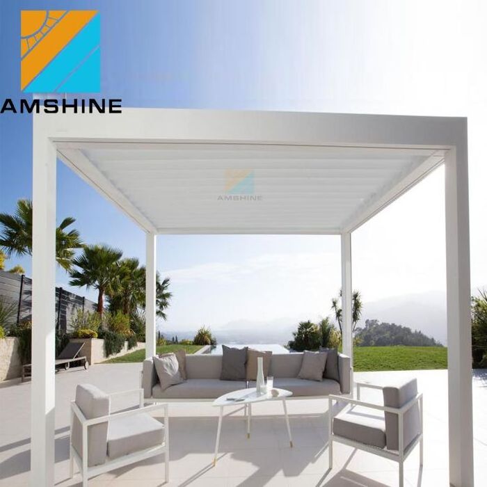 Aluminium pergola 3x4m with sliding retractable canopy Pergola