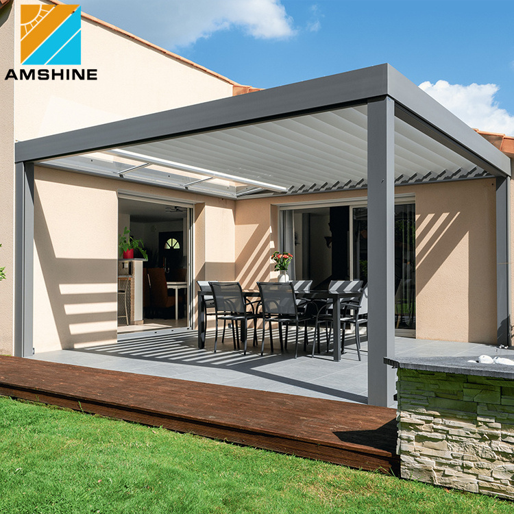 Aluminum Pergola Patio Terrace Roof Pergolas Accessories Automatic Bioclimatique Waterproof Outdoor Gazebo