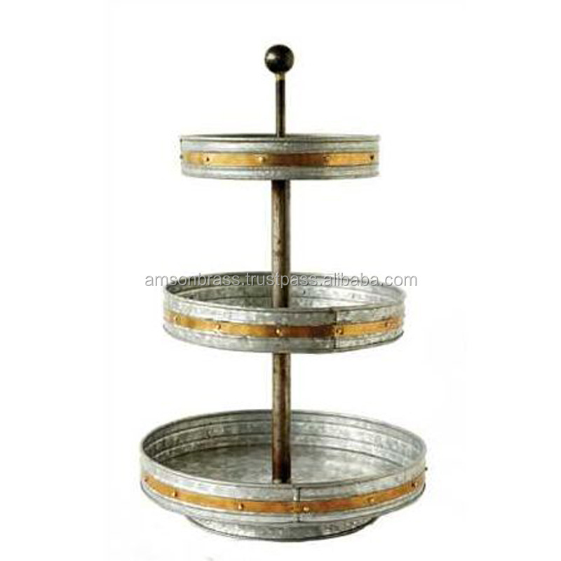 3 Tier Metal Cake Stand and Cupcake with Wheel Base  Metal Cake Stand Multipurpose European Style Square cake display stand