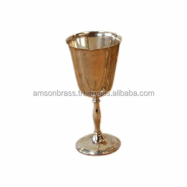 Wine Goblet Nickle Plated Antique Finished Tabletop Goblet for Hotel & Restaurant