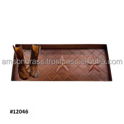 Three Star Decorative Antique Copper Boot Tray Copper Boot Tray for Entryway Perfect Antique look boot shoe tray multi purpose