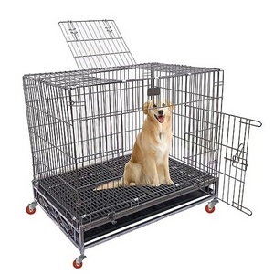 Newest Design Sturdy Durable steel metal large outdoor for  big dog crates with Tary and cages kennels