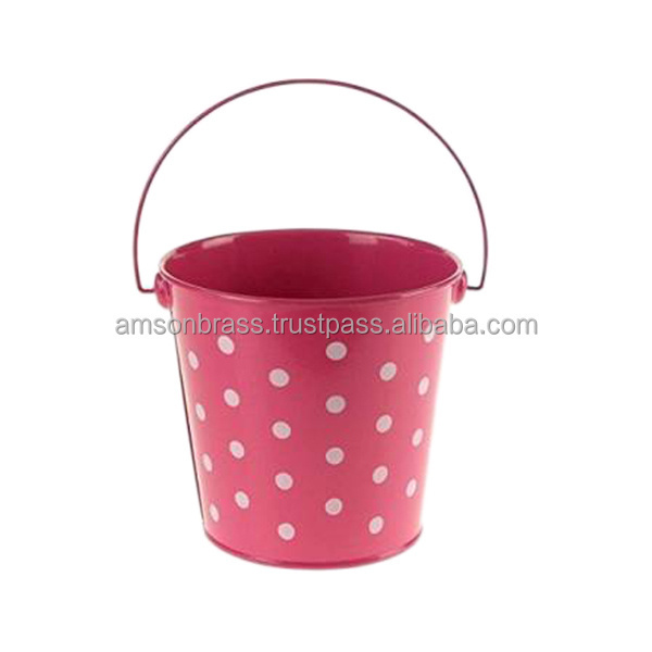 Galvanized Metal Iron Garden Pail Wedding Gift Bucket  pail bucket for food and water storage heavy duty stainless steel pail