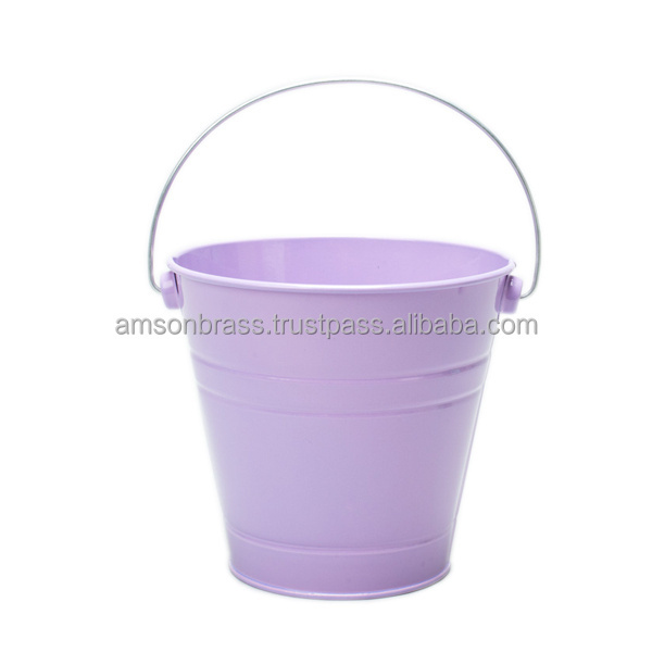 Galvanized Metal Iron Garden Pail Wedding Gift Bucket  pail bucket for food and water storage heavy duty stainless steel pail