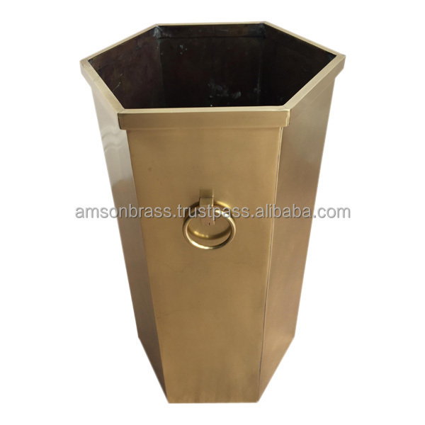 Embossed Design Metal Brass Umbrella Stand Home Hotel Decoration Used Umbrella Stand Luxury Design Decorative