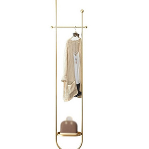 Gold Finished Coat Hanger Floor Coat Stand Metal Clothes Coat Rack Gold With Marble Base For Living Room And Bedroom