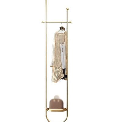 Gold Finished Coat Hanger Floor Coat Stand Metal Clothes Coat Rack Gold With Marble Base For Living Room And Bedroom