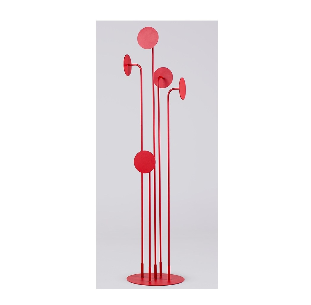 Most selling High Quality Metal Red Powder Coated Coat Rack Stand Heavy Duty Hooks Hanger Rack for Coats/Bags/Scarves/Towels