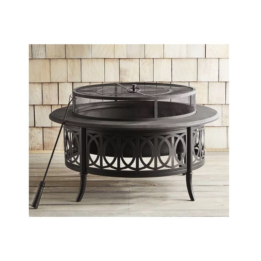 Metal Wood Burning Outdoor Table Fire Pit Home Garden Patio Party Decorative Outdoor Garden Heater Firepit