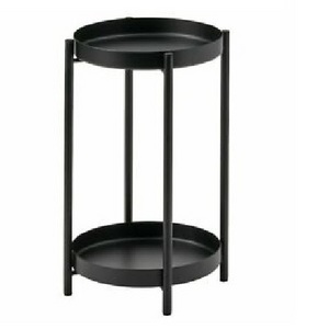 2 Tire Black Metal Table Storage Organizer Metal Side Table Luxury Design Metal Aluminium Side Table for Living Room