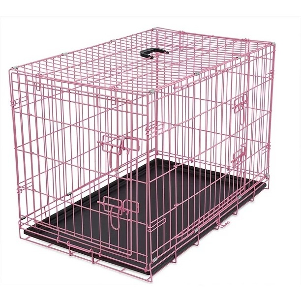 Small Adult Dog Heavy Duty Dog Crate Heavy Metal Large Handmade Dog Cage Indoor Outdoor Black Colour with Wheel