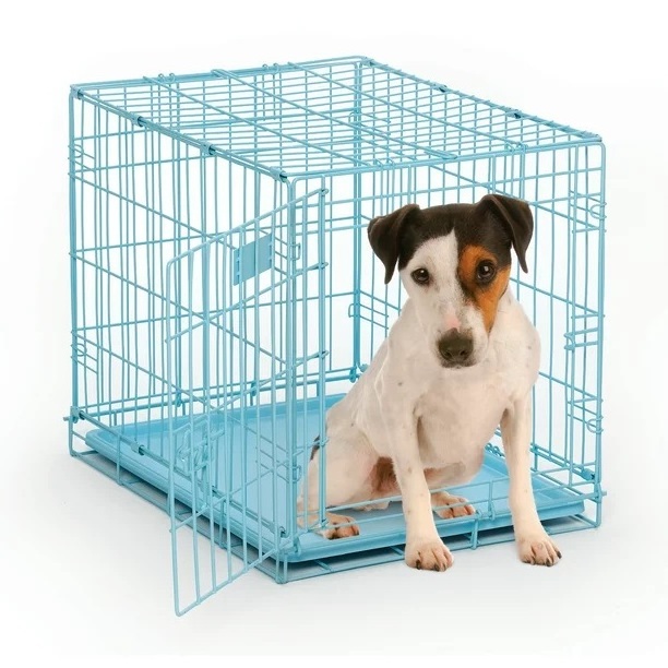 Small Adult Dog Heavy Duty Dog Crate Heavy Metal Large Handmade Dog Cage Indoor Outdoor Black Colour with Wheel