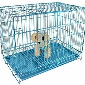 Easy to Move with Removable Tray Iron Cage/Crate/Kennel for Dog & Cat 18 Inch Sky Blue Metal Small Dog Cage