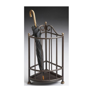 Antique Finished Umbrella Stand Umbrella Holder Stand Corner Modern Style Indoor With Drip Tray Entryway Storage Umbrella Stand