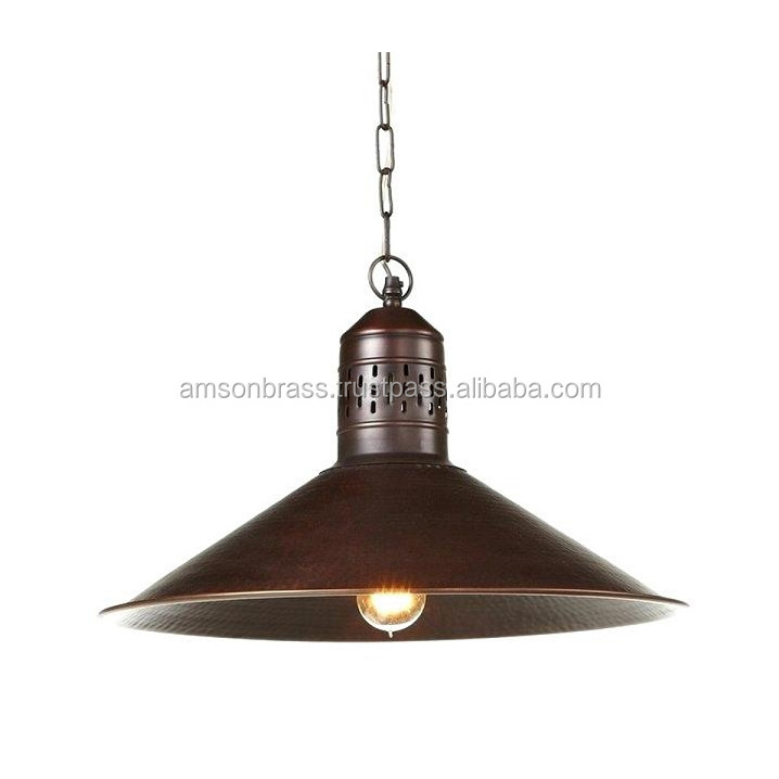 Copper Antique Finished Window Outside Hammered Pendant Shade New Popular Design Metal Hanging Pendant Light/ Lamp